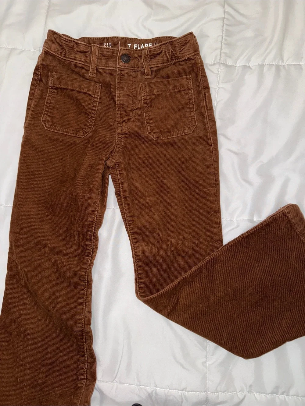 GAP KIDS Flare High Rise Corduroy Jeans - Rust Brown